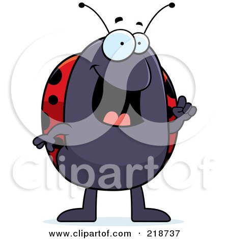 Royalty-Free (RF) Clipart Illustration of a Smart Ladybug With An Idea by Cory Thoman