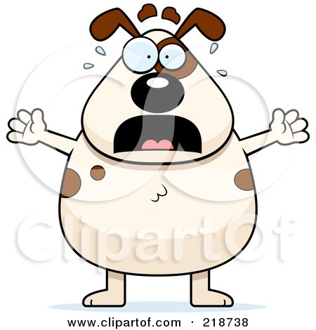 Royalty-Free (RF) Clipart Illustration of a Plump Dog Freaking Out by Cory Thoman