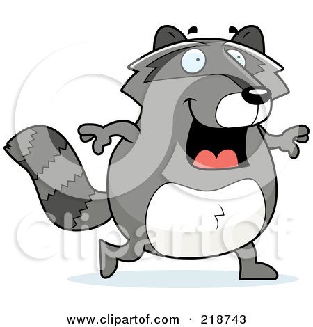 Royalty-Free (RF) Clipart Illustration of a Plump Raccoon Walking by Cory Thoman