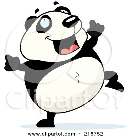 Royalty-Free (RF) Clipart Illustration of a Happy Panda Dancing by Cory Thoman