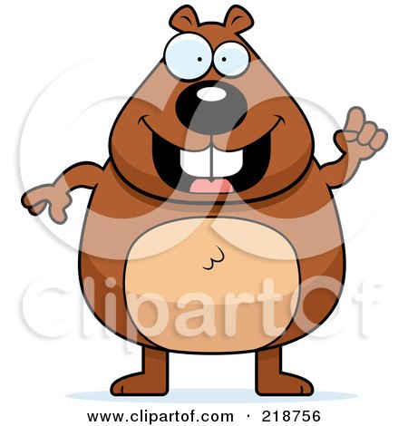 Royalty-Free (RF) Clipart Illustration of a Plump Beaver With An Idea by Cory Thoman