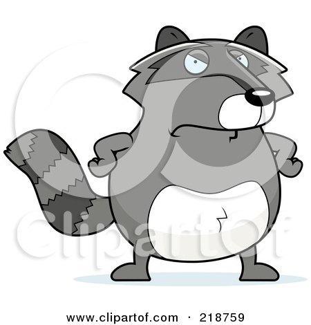 Royalty-Free (RF) Clipart Illustration of a Plump Raccoon Standing With His Hands On His Hips by Cory Thoman