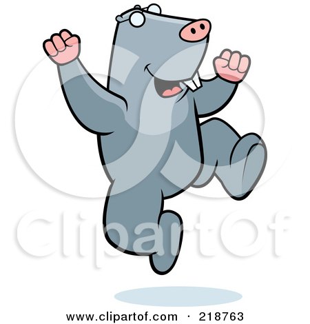 Royalty-Free (RF) Clipart Illustration of a Happy Mole Jumping by Cory Thoman