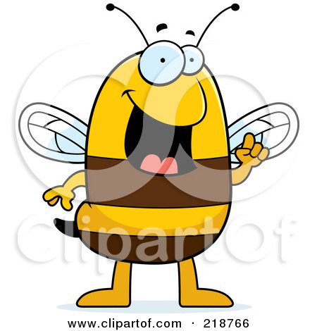 Royalty-Free (RF) Clipart Illustration of a Smart Bee With An Idea by Cory Thoman