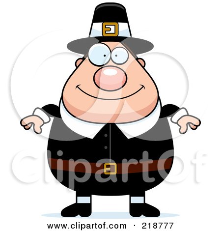 Royalty-Free (RF) Clipart Illustration of a Plump Male Pilgrim by Cory Thoman