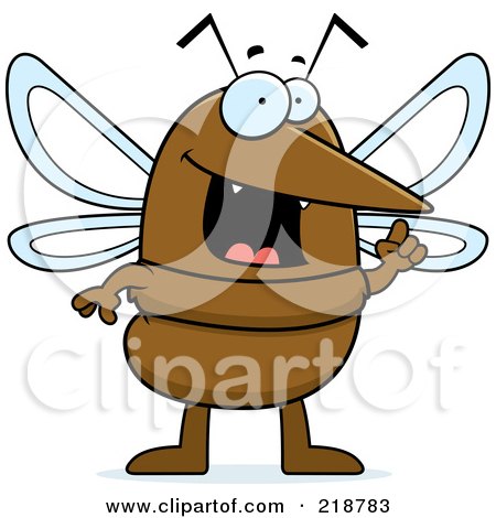 Royalty-Free (RF) Clipart Illustration of a Smart Mosquito With An Idea by Cory Thoman