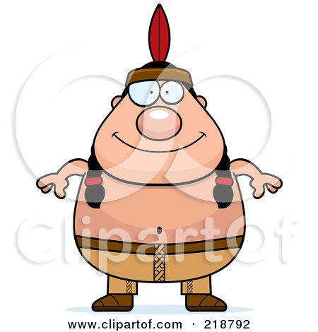 Royalty-Free (RF) Clipart Illustration of a Plump Native American Man by Cory Thoman