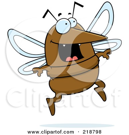 Royalty-Free (RF) Clipart Illustration of a Happy Mosquito Jumping by Cory Thoman