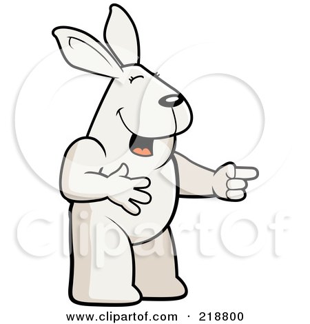 Royalty-Free (RF) Clipart Illustration of a Rabbit Laughing And Pointing by Cory Thoman
