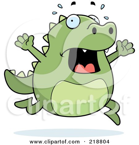 Royalty-Free (RF) Clipart Illustration of a Stressed Lizard Freaking Out by Cory Thoman