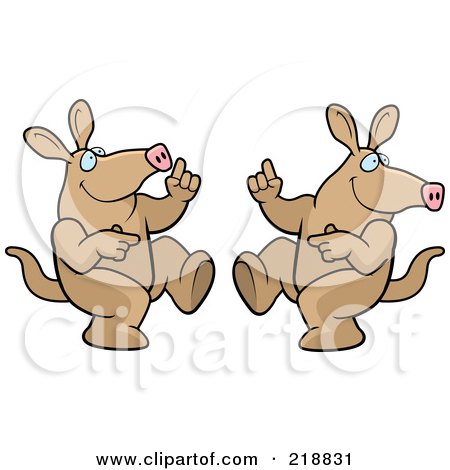 Royalty-Free (RF) Clipart Illustration of a Dancing Aardvark Couple by Cory Thoman