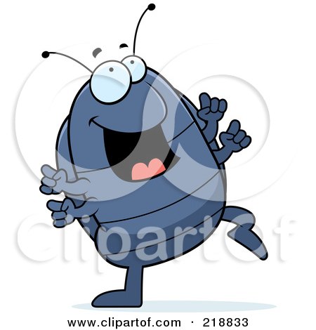 Royalty-Free (RF) Clipart Illustration of a Pillbug Doing A Happy Dance by Cory Thoman