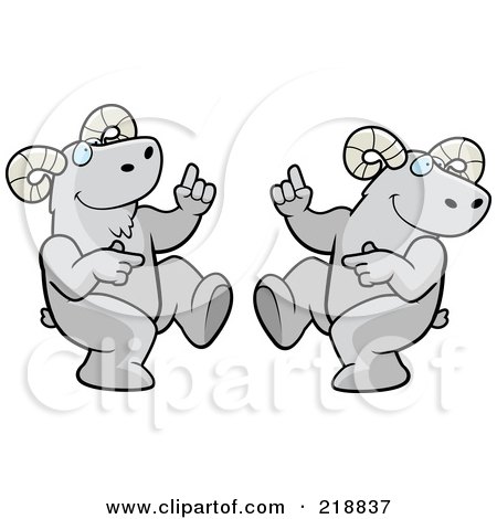 Royalty-Free (RF) Clipart Illustration of a Dancing Ram Couple by Cory Thoman