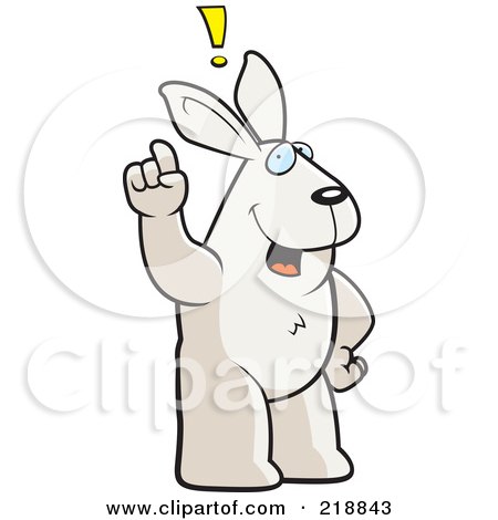 Royalty-Free (RF) Clipart Illustration of a Big Rabbit Standing Upright, With An Idea by Cory Thoman