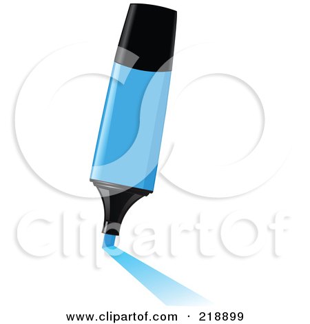 Royalty-Free (RF) Clipart Illustration of a Blue Highlighter Leaving A Mark by yayayoyo