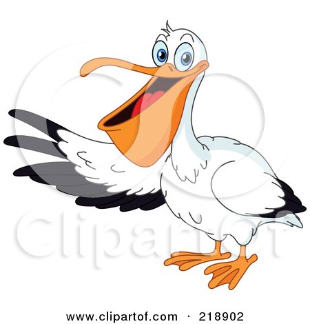 Royalty-Free (RF) Clipart Illustration of a Friendly Pelican Presenting by yayayoyo