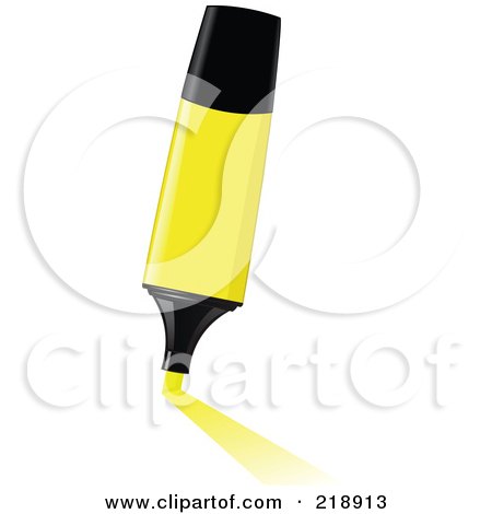 Royalty-Free (RF) Clipart Illustration of a Yellow Highlighter Leaving A Mark by yayayoyo