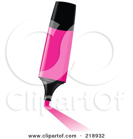 Royalty-Free (RF) Clipart Illustration of a Pink Highlighter Leaving A Mark by yayayoyo