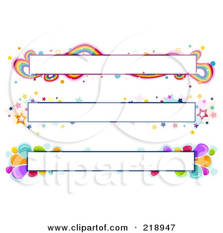 Royalty-Free (RF) Clipart Illustration of a Digital Collage Of Three Colorful Website Banner Headers - 4 by BNP Design Studio