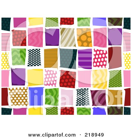 Royalty-Free (RF) Clipart Illustration of a Background Of Colorful Square Patterns On White by BNP Design Studio