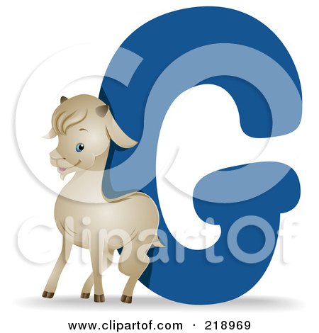 Royalty-Free (RF) Clipart Illustration of an Animal Alphabet With A Goat By A G by BNP Design Studio