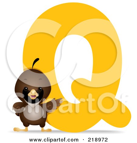 Royalty-Free (RF) Clipart Illustration of an Animal Alphabet With A Quail By A Q by BNP Design Studio