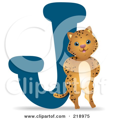Royalty-Free (RF) Clipart Illustration of an Animal Alphabet With A Jaguar By A J by BNP Design Studio