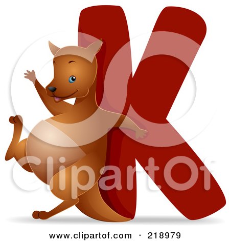 Royalty-Free (RF) Clipart Illustration of an Animal Alphabet With A Kangaroo By A K by BNP Design Studio