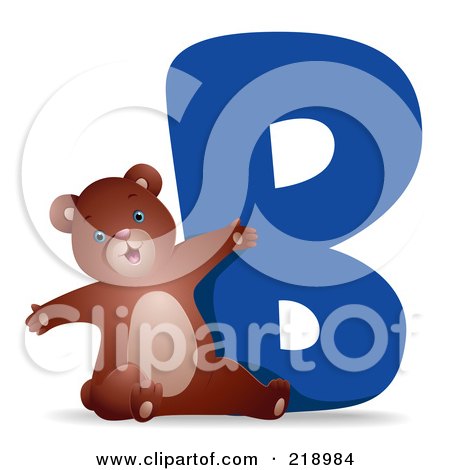 Royalty-Free (RF) Clipart Illustration of an Animal Alphabet With A Bear By A B by BNP Design Studio