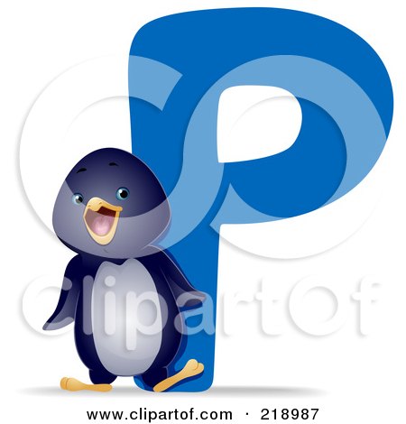 Royalty-Free (RF) Clipart Illustration of an Animal Alphabet With A Penguin By A P by BNP Design Studio