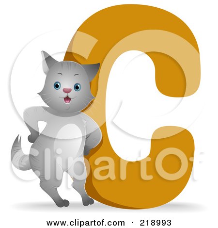 Royalty-Free (RF) Clipart Illustration of an Animal Alphabet With A Cat By A C by BNP Design Studio