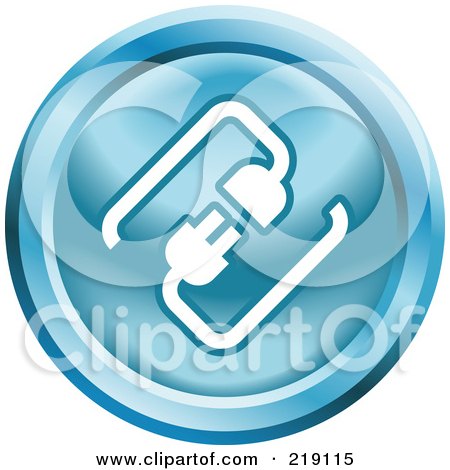 Royalty-Free (RF) Clipart Illustration of a Round Blue And White Cable Connection App Icon by AtStockIllustration