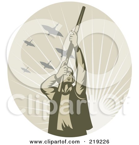 Royalty-Free (RF) Clipart Illustration of a Retro Tan Hunter Logo by patrimonio