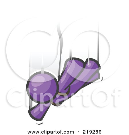 Royalty-Free (RF) Clipart Illustration of a Purple Man Free Falling While Skydiving by Leo Blanchette