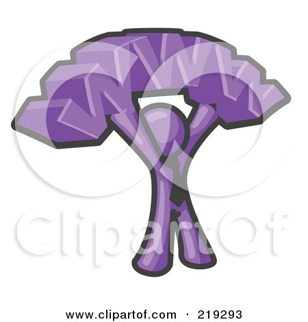 Clipart Illustration of a Proud Purple Business Man Holding WWW Over His Head  by Leo Blanchette