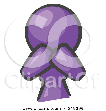 Royalty-Free (RF) Clipart Illustration of a Purple Woman Avatar Covering Her Mouth And Acting Surprised by Leo Blanchette