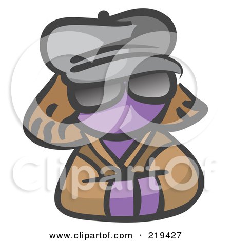 Royalty-Free (RF) Clipart Illustration of a Purple Woman Avatar Incognito by Leo Blanchette