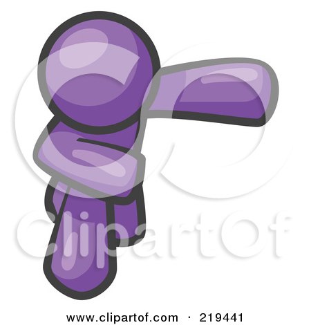 Royalty-Free (RF) Clipart Illustration of a Purple Man Bowing by Leo Blanchette