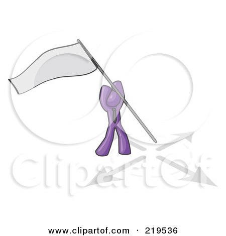 Clipart Illustration of a Purple Man Claiming Territory or Capturing the Flag by Leo Blanchette