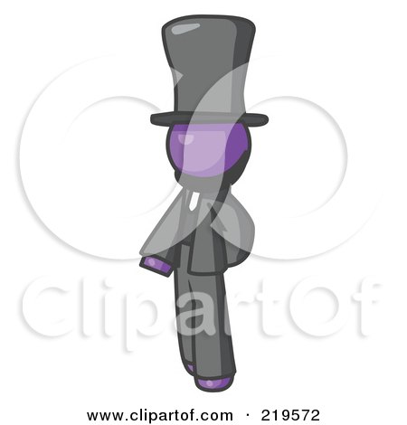 Clipart Illustration of a Purple Man Depicting Abraham Lincoln by Leo Blanchette