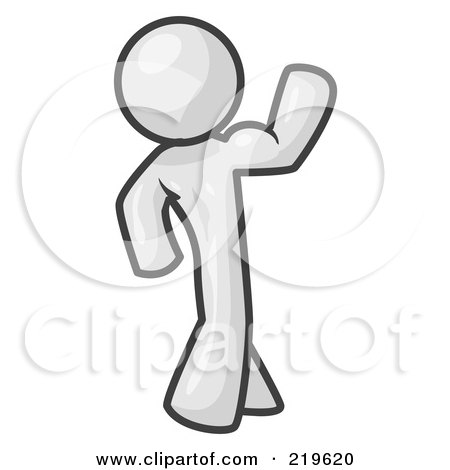 Royalty-Free (RF) Clipart Illustration of a White Man Flexing His Muscles by Leo Blanchette