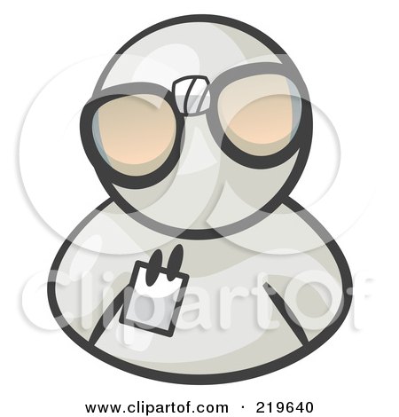 Royalty-Free (RF) Clipart Illustration of a White Man Wearing Large Nerdy Glasses by Leo Blanchette