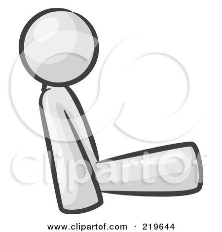 Royalty-Free (RF) Clipart Illustration of a White Man With Good Posture, Sitting Up Straight by Leo Blanchette