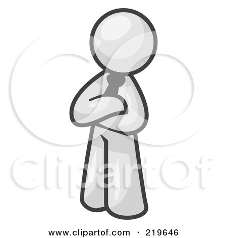Royalty-Free (RF) Clipart Illustration of a Proud White Man Standing With His Arms Crossed by Leo Blanchette