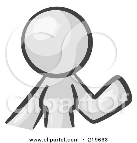 Royalty-Free (RF) Clipart Illustration of a White Woman Avatar Waving by Leo Blanchette