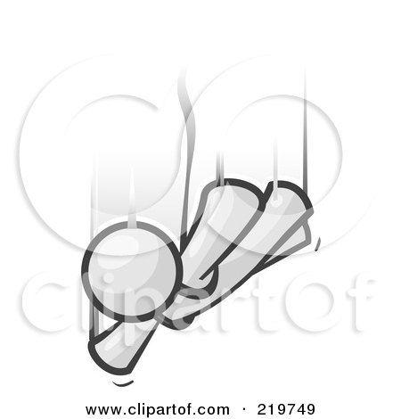 Royalty-Free (RF) Clipart Illustration of a White Man Free Falling While Skydiving by Leo Blanchette