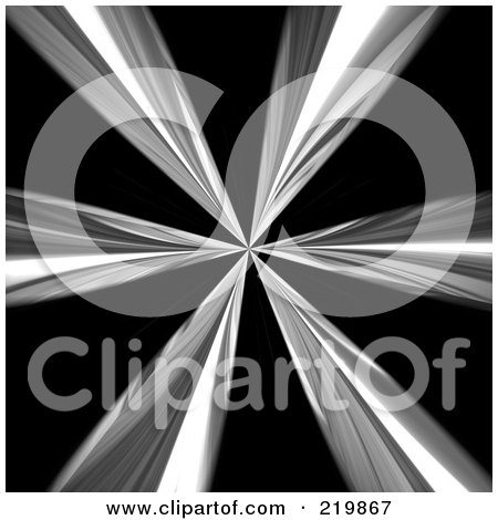 Royalty-Free (RF) Clipart Illustration of a Background Of A Chrome Burst On Black by Arena Creative
