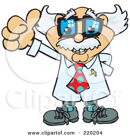 Royalty-Free (RF) Clipart Illustration of a Senior Professor Holding A Thumb Up by Dennis Holmes Designs