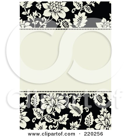 Royalty-Free (RF) Clipart Illustration of a  Formal Floral Invitation Border With Copyspace - 1 by BestVector