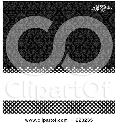 Royalty-Free (RF) Clipart Illustration of a Formal Invitation Design Of Dark Gray Pattern With White Dots And Copyspace by BestVector